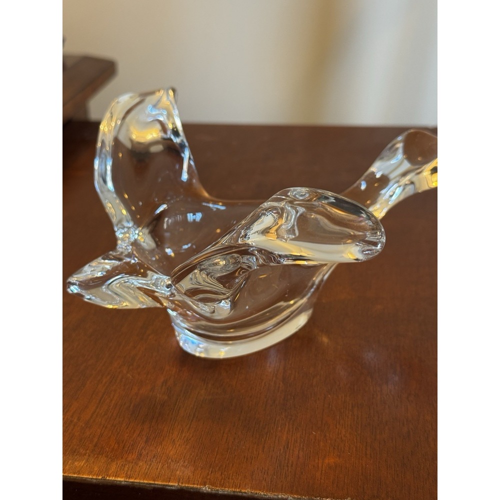 Princess House Bird In Flight Dove Art Glass Candy Nut Dish Candle holder